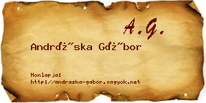 Andráska Gábor névjegykártya